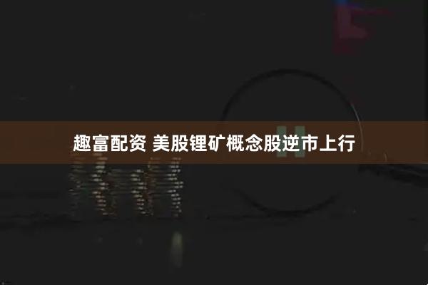 趣富配资 美股锂矿概念股逆市上行