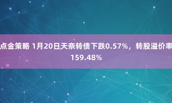 点金策略 1月20日天奈转债下跌0.57%，转股溢价率159.48%
